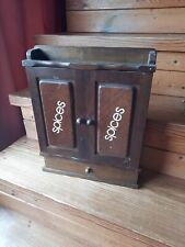 VTG  WOOD SPICE CABINET 2 TIER + 1 DRAWER picture