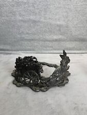 Vintage 1990 Metzke Pewter Bunny & Carage Candle Holder Ring picture