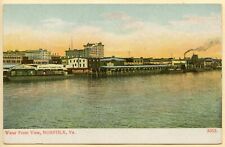 Water Front View NORFOLK VIRGINIA Atlantic Coast Line, Southern Railroad  UDB picture
