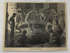 1872 magazine engraving~ SCENES IN THE BATH on the Danube picture