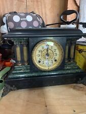 Seth Thomas Mantle Clock Piller Antique Vintage Shelf Clock With Key Untested picture