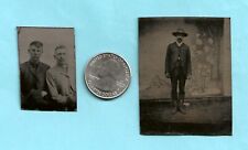 Tintypes.  2 Gem Size Photographs of Cowboys. picture
