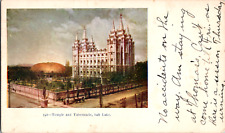 Antique 1906 Walled Temple & Tabernacle Salt Lake City Utah UT Postcard Mormon picture