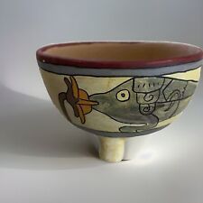 Clay 4” bowl Signed Made In Belize By Mac S.J.S. Month Of February And March picture