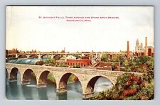 Minneapolis MN-Minnesota, St Anthony Falls, Antique, Vintage Postcard picture