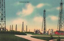 Postcard KS Kansas Oil Field Leading Oil Producing State Linen Vintage PC H7566 picture