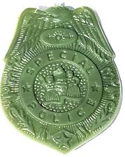 Vintage Toy Special Police Badge Pin Mini Hong Kong Green DNR NOS picture