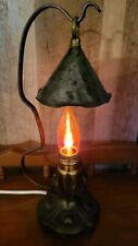 Antique Arts & Crafts Iron Gothic Storybook Table / Bedside Lamp. picture
