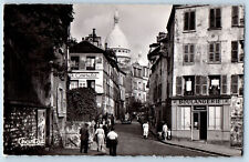 Paris France Postcard Norvino Street Basilica of Sacre-Coeur 1953 RPPC Photo picture