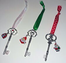 LOT OF 10 Large SILVER SANTA'S MAGIC KEYS - for houses without a Chimney. picture