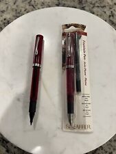 Sheaffer Retired, Rare TRANSLUCENT RED CT Fountain Pen / Ballpoint Set NOS 1996 picture