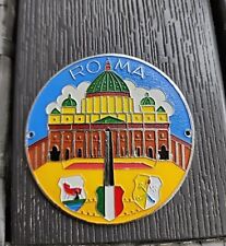 Vintage Badge Souvenir auto car Badge Enamel Cloisonne Italy Italia Italian Roma picture