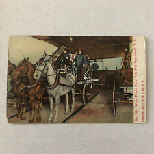 1907 New York Fire Department Fire Wagon Horses Firefighters Postcard Post Card picture
