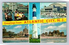 Atlantic City NJ-New Jersey, General Greetings Banner, Vintage c1958 Postcard picture