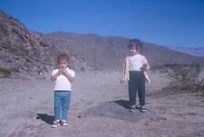 1965 Borrego Springs California Two Girls Standing Vintage 35mm Slide picture