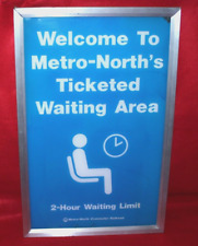 Grand Central Terminal Metro-North Railroad MNCRR Waiting Room Sign Poster Rare picture