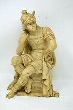 VTG Greco Roman Cast Metal Statue Figure Sculpture 10 inches Home Collectible picture