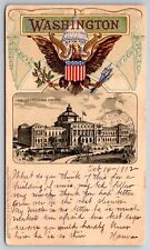 Washington DC~Congressional Library~Patriotic~1898 Private Mailing Postcard picture