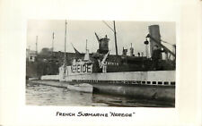 RPPC Postcard French Submarine Nereide Q93 WWI Gustave Zédé-class picture