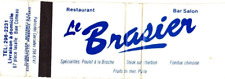 Quebec Canada Le Brasier Restaurant Bar Lounge Vintage Matchbook Cover picture