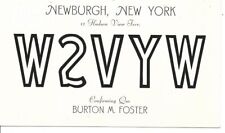 QSL  1949 Newburgh New York     radio card picture