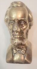 Vintage Abraham Lincoln Bronze/Brass Statue Bust Paper Weight 1950s-1960s picture