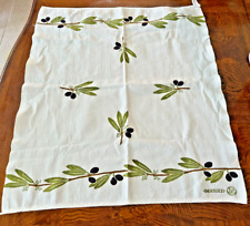 Bertozzi Tea Dish Towel Cotton Olive & Leaf Print 26