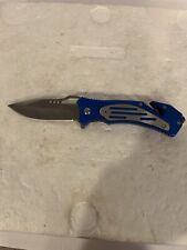 Swiss+Tech Blue Folding Rescue Knife Auto Safety/Emergency/Camping/Hunting New picture