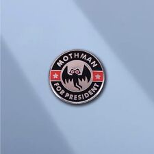 Mothman For President Enamel Pin - Moth Man Cryptid Weird Pinback Cute Funny picture