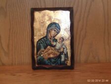 COPY OF AN  ANCIENT BYZANTINE ICON PAINTING ON WOODEN BASE picture