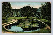 Wichita KS-Kansas, Riverside Park Lily Pond, Vintage c1908 Souvenir Postcard picture