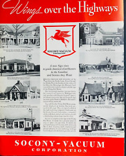 1934 Socony- Vacuum Corp Print Ad Gasoline Service Stations Photos picture