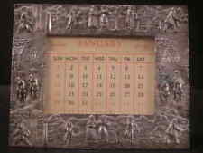 1890's Continental Art Silver Calendar Photo Picture Scenic Relief Frame Webster picture