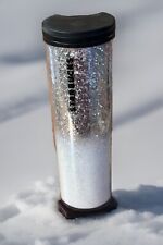 STARBUCKS 2019 Holiday Silver Glitter Snow on bottom tumbler 16oz NEW picture