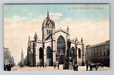 Edinburgh- Scotland, St Giles Cathedral, Religion, Vintage Souvenir Postcard picture