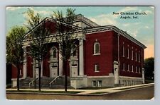 Angola IN-Indiana, New Christian Church Religion Antique Vintage c1915 Postcard picture