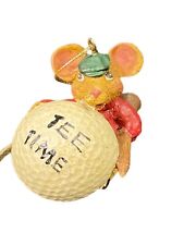 2.5” Kurt Adler Tee Time Mouse Golf Ball Rat Knickers Christmas Ornament Resin  picture