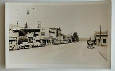 ca 1940s WA RPPC Postcard North Bend Street Scene cars stores signs Ellis 3101 picture