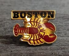 Boston, Massachusetts Lobster Design Gold-Toned Travel Souvenir Lapel Pin picture