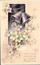 c1910 Easter Postcard Bells Dogwood Flowers Embossed picture