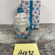 Temp-tations Snowflake Cup Whip Cream Dessert Blue Stack Salt & Pepper Shakers picture