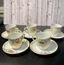 Adline Occupied Japan Vintage 1945 To 1952 Bone China Set Of 5 Cup Saucer picture