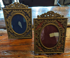 Pair of Victorian Style Miniature Picture Frames - Baroque Ornate Oval picture