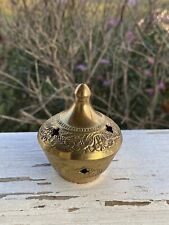 Brass Incense Burner from Jerusalem 3 Inches Tall BRAND NEW / Israeli Home Decor picture