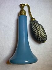 1930’s Atlas Glass Purfume Atomizer, Beautiful Blue With Original Bulb. picture