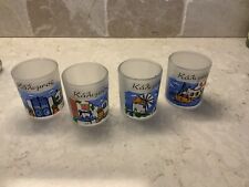 EXCELLENT VINTAGE SET OF 4 SHOT GLASSES  GREECE AIYAIO HAND PAINTED Glass picture