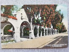 Riverside CA Glenwood Mission Inn Entrance Arches Tree Lined Postcard 1916 picture