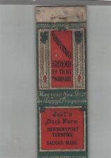Matchbook Cover 1920s-30's Federal Match Carl's Duck Farm Saugus, MA picture