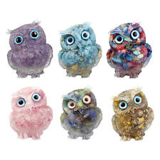 Natural Crystal Rubble Resin Owl Home Decoration Ornaments picture