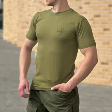 Army T-shirt Military forces of Ukraine Olive with a cross. Zelensky T-shirt picture